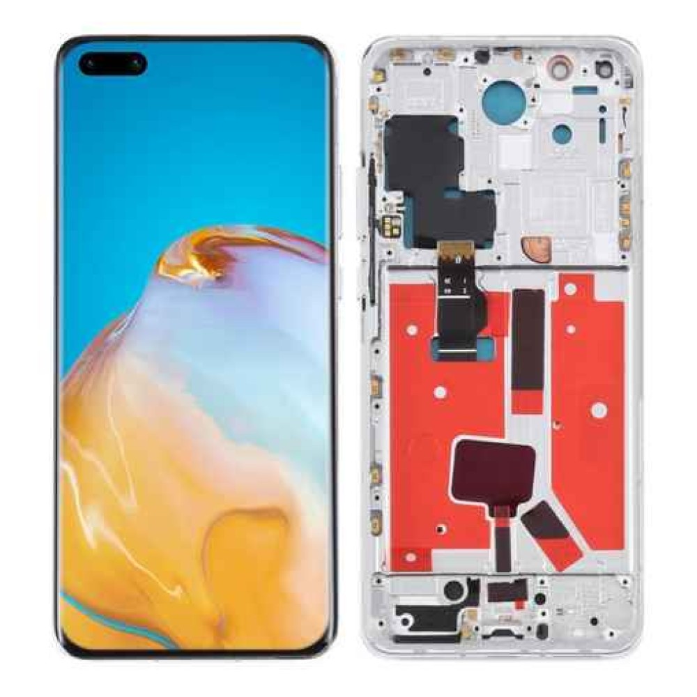 Huawei P40 Pro LCD Screen With Frame Silver Module - Cellspare