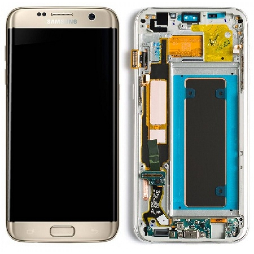 Samsung Galaxy S7 Edge LCD Screen With Frame Gold Cellspare